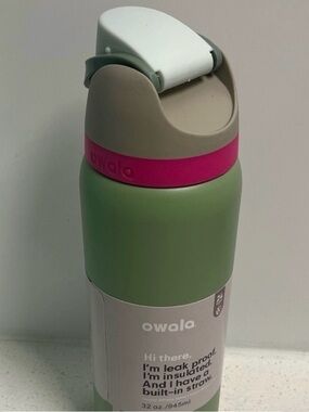 Owala Green Insulated Water Bottle with Built-In Straw